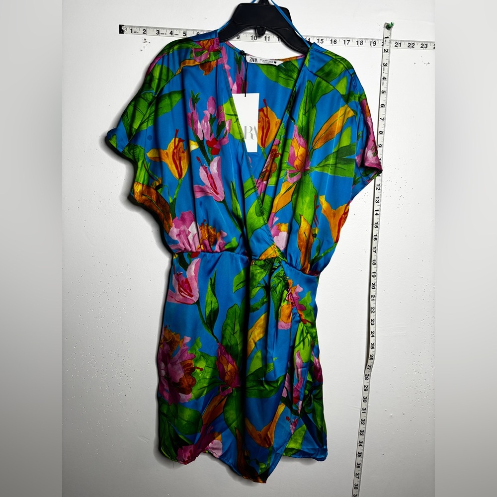 Zara Floral One Piece - Blue and Green